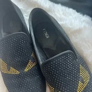 Fendi | Shoes | Fendi Monster Crystal Smoking Slipper Size 